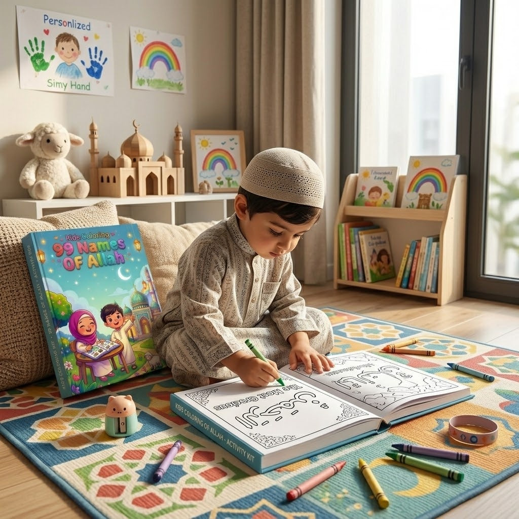 99 Names Of Allah Coloring & Tracing Book for Kids